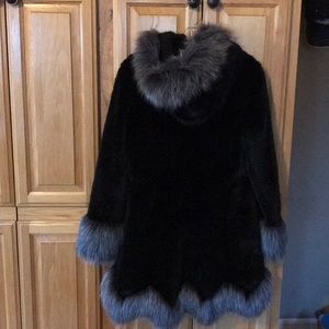 Faux Fur Dress Coat with Hood